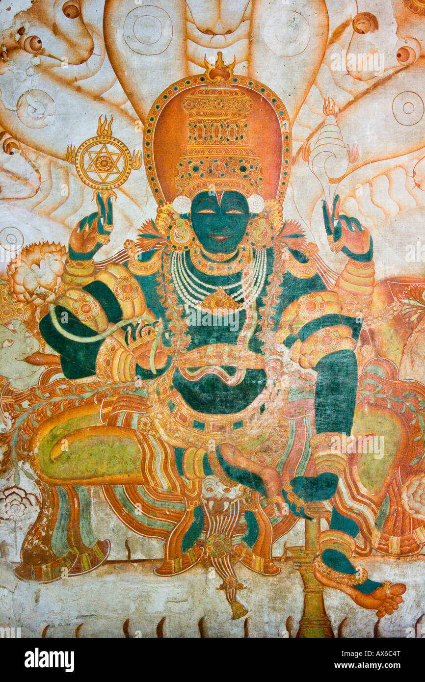 Ramayana Wandmalereien im Inneren Mattancherry oder Dutch Palace in Cochin, Indien Stockfoto