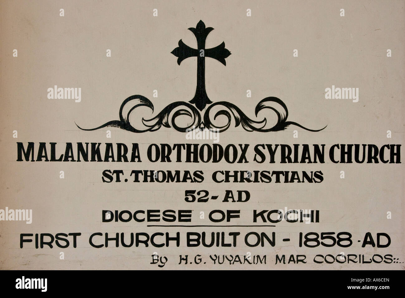 Malankara orthodoxe syrische Kirche in Cochin, Indien Stockfoto