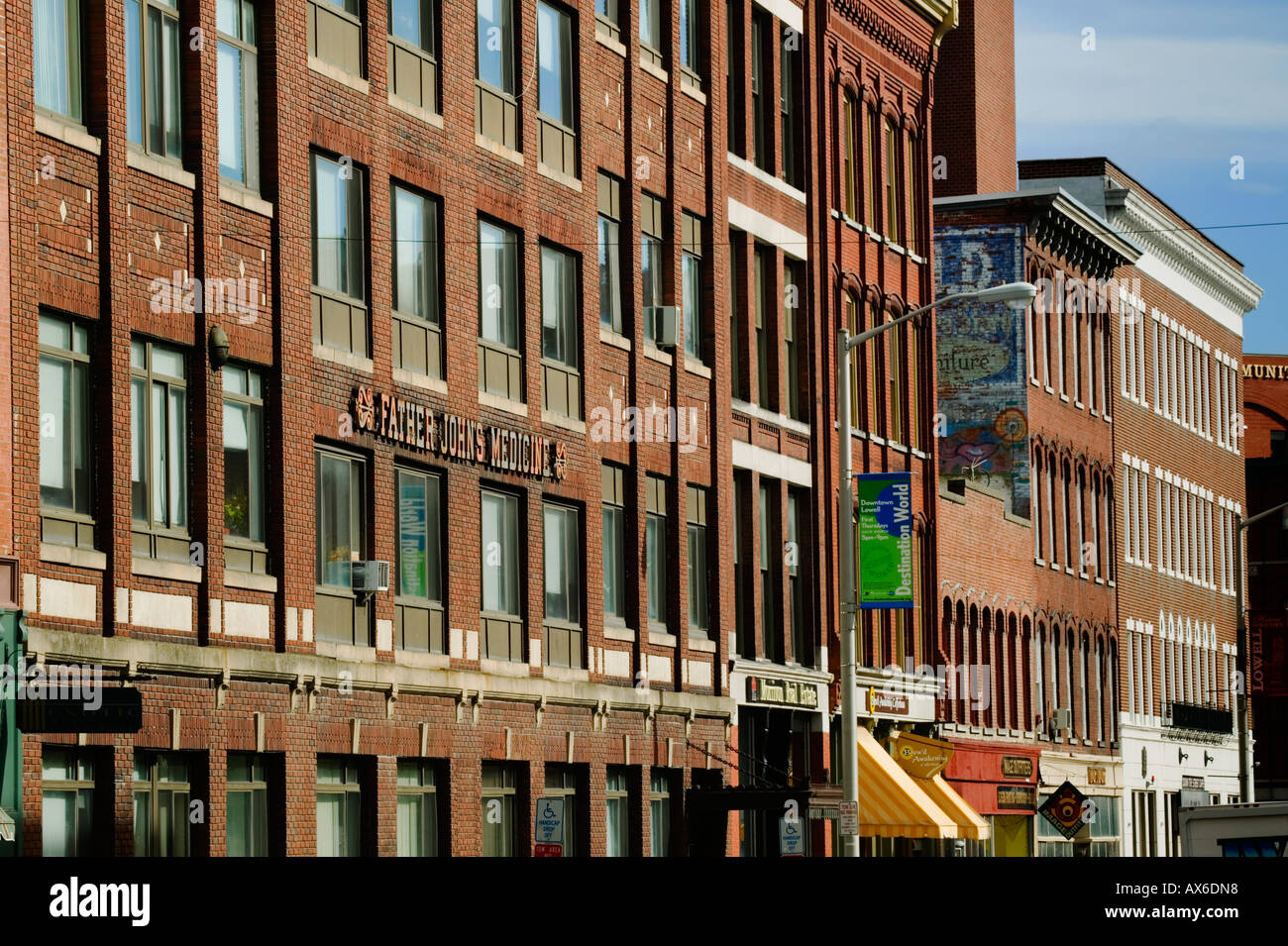 Market Street historic District Lowell Massachusetts 2006 Stockfoto