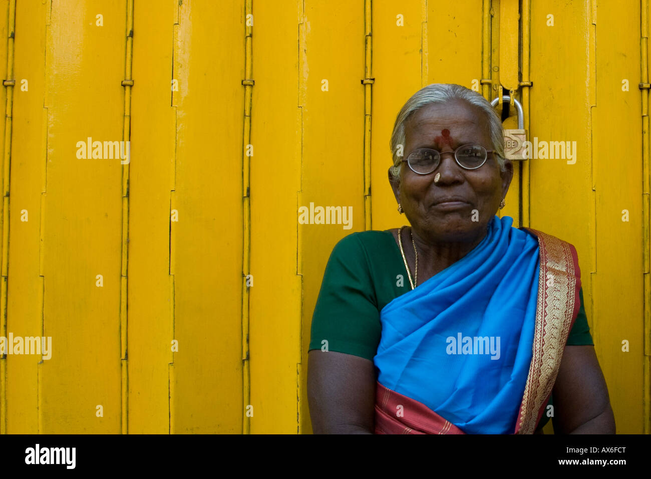 Frau in Madurai Südindien Stockfoto