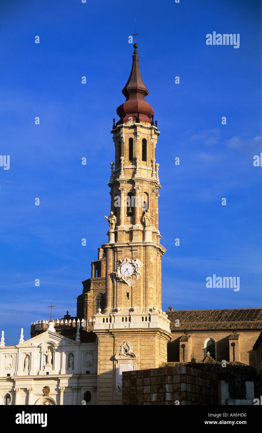 Zaragoza, Aragon gotische Kathedrale La Seo, Spain.Cathedral der Erlöser Catedral del Salvador Stockfoto