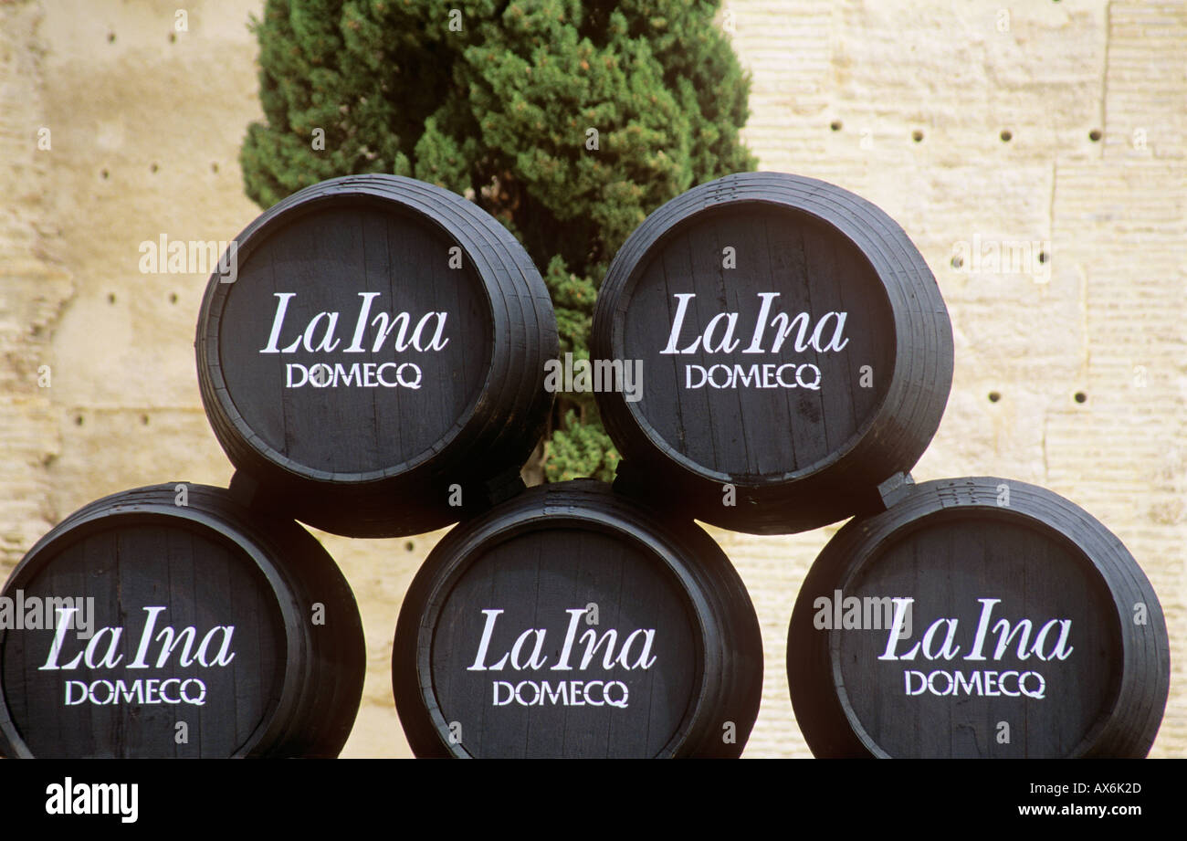 La Ina, Domecq, Sherry-Fässer, Jerez De La Frontera, Provinz Cadiz, Andalusien, Spanien. Stockfoto