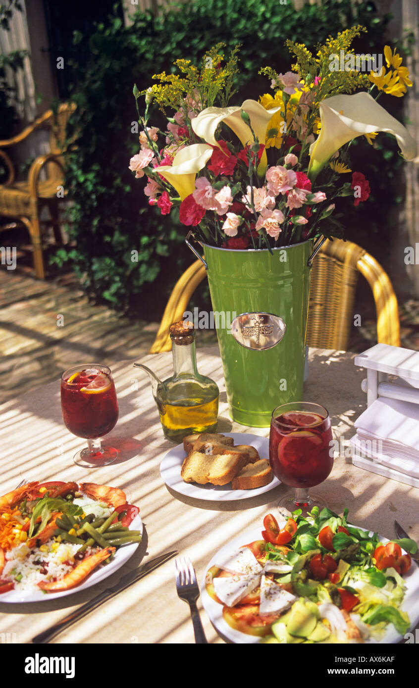 Europa. Al Fresco Restaurants, gesundes Leben. Spanien Stockfoto