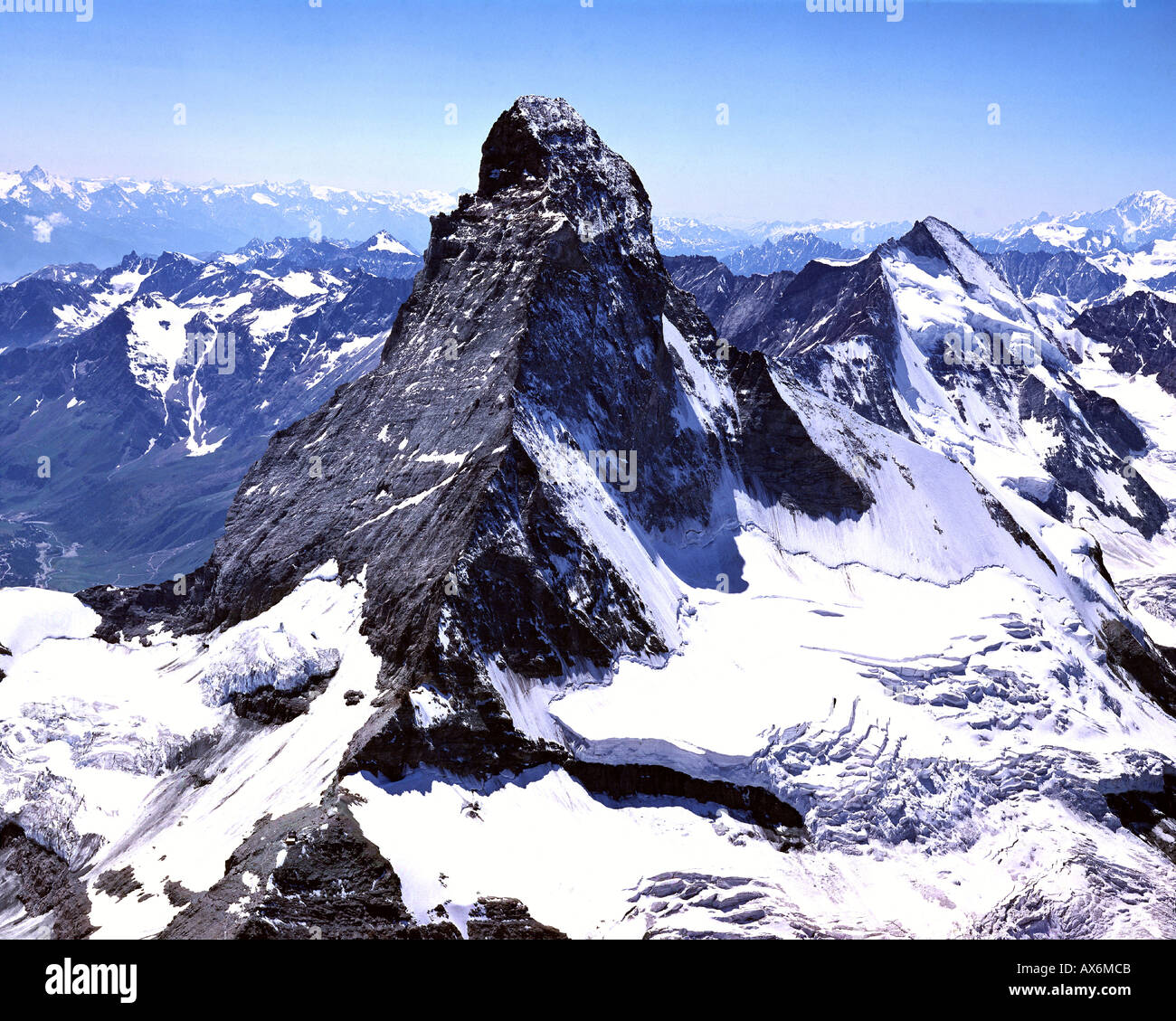 CH - Wallis: Das Matterhorn aus der Luft Stockfoto