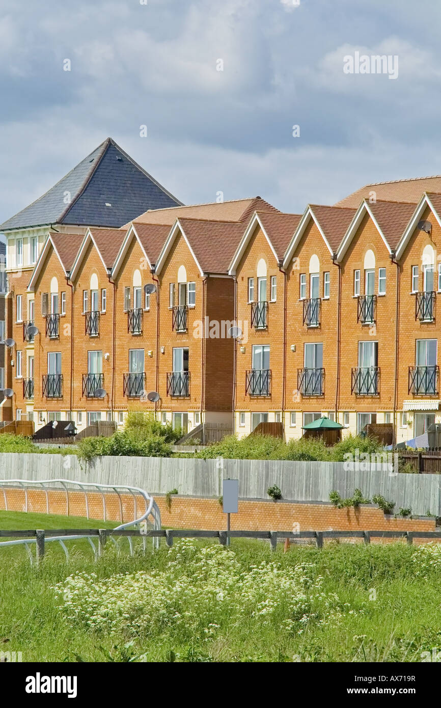 Häuser von Stratford Rennbahn Warwickshire uk Stockfoto