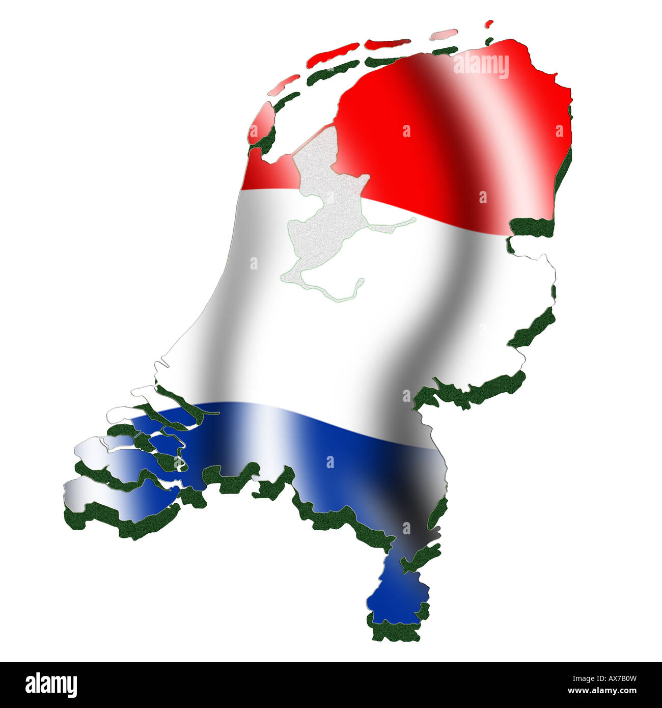 Übersichtskarte und Flagge der Niederlande Stockfoto