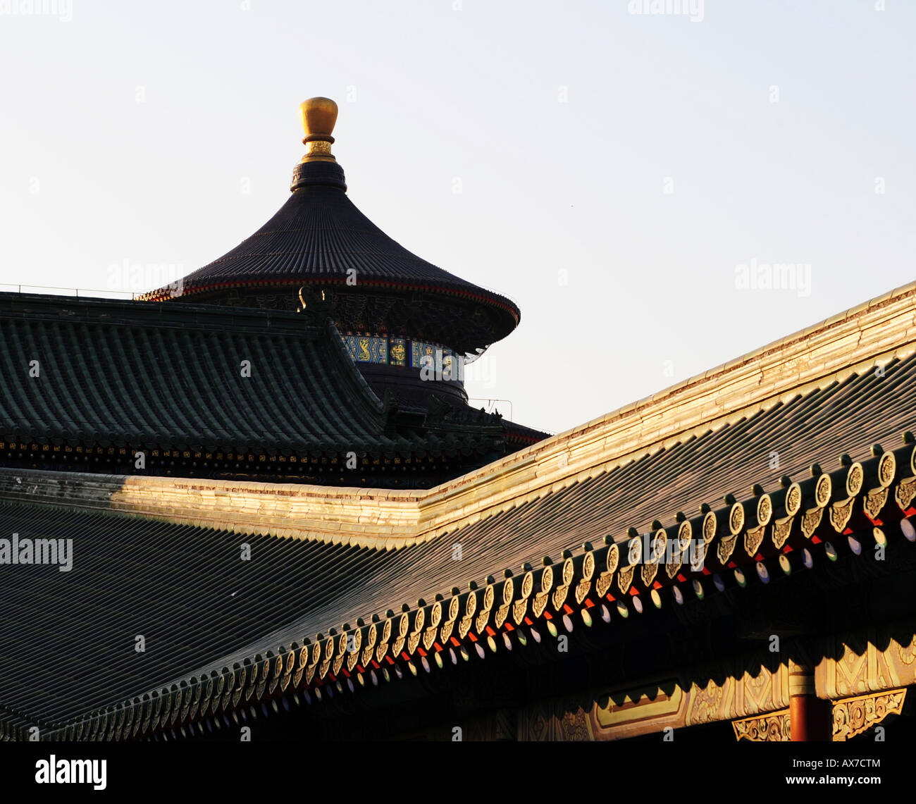 Bedeckt mit glasierten Dachziegel im Himmel Tempel, Peking, china Stockfoto