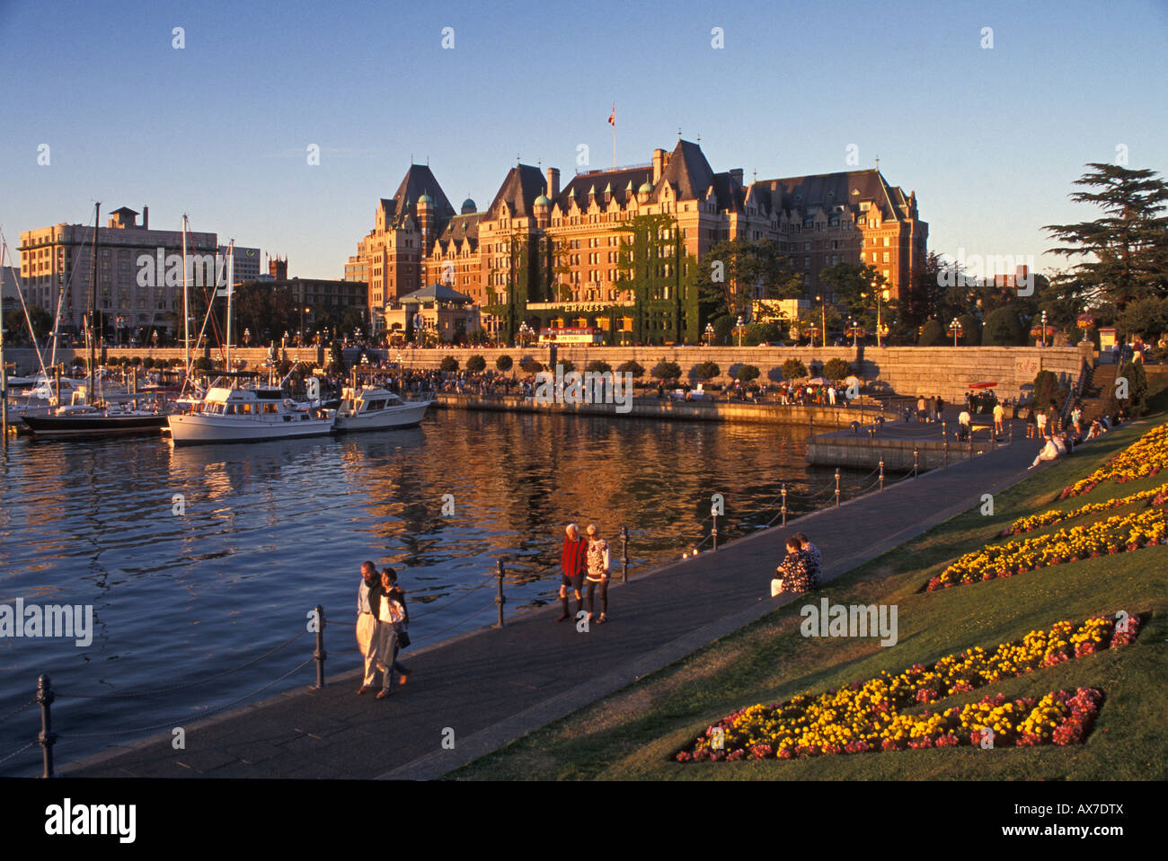 Inneren Hafenpromenade und das Empress Hotel Victoria Vancouver Island British Columbia Canada Stockfoto