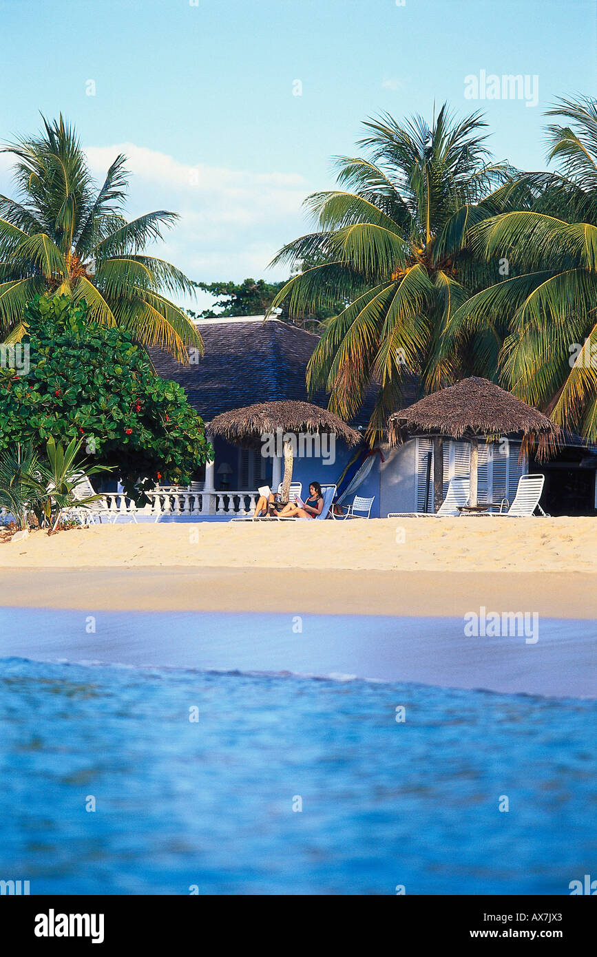 Privatstrand Im Jamaica Inn, Ochos Rios Jamaika, Karibik Stockfoto