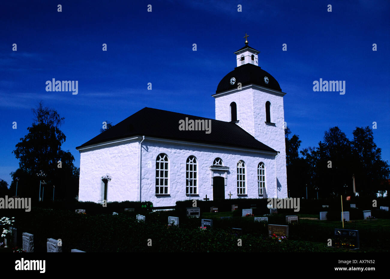 Weiße Kirche Schweden Stockfoto