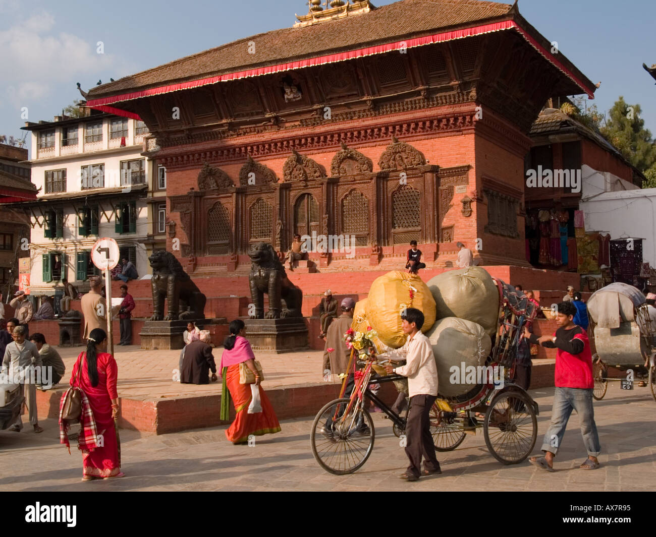 DURBAR SQUARE mit 18. Jahrhundert Shiva Parvati Tempel Kathmandu Nepal Asien Stockfoto