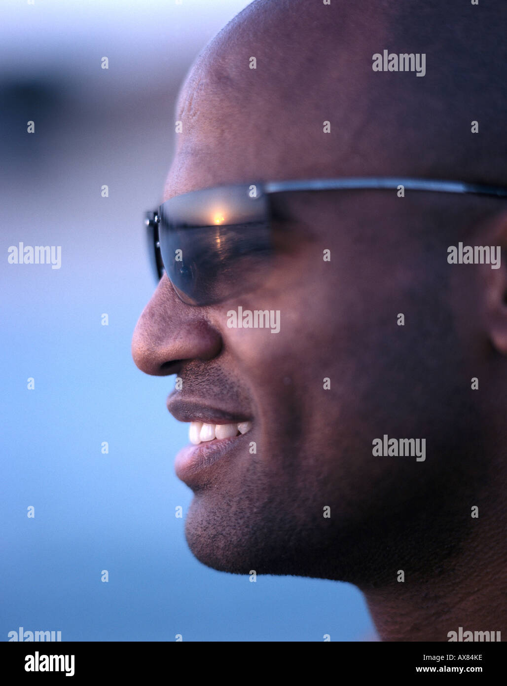 Mann mit Sonnenbrille, Profile, Kapverdische Inseln Stockfoto