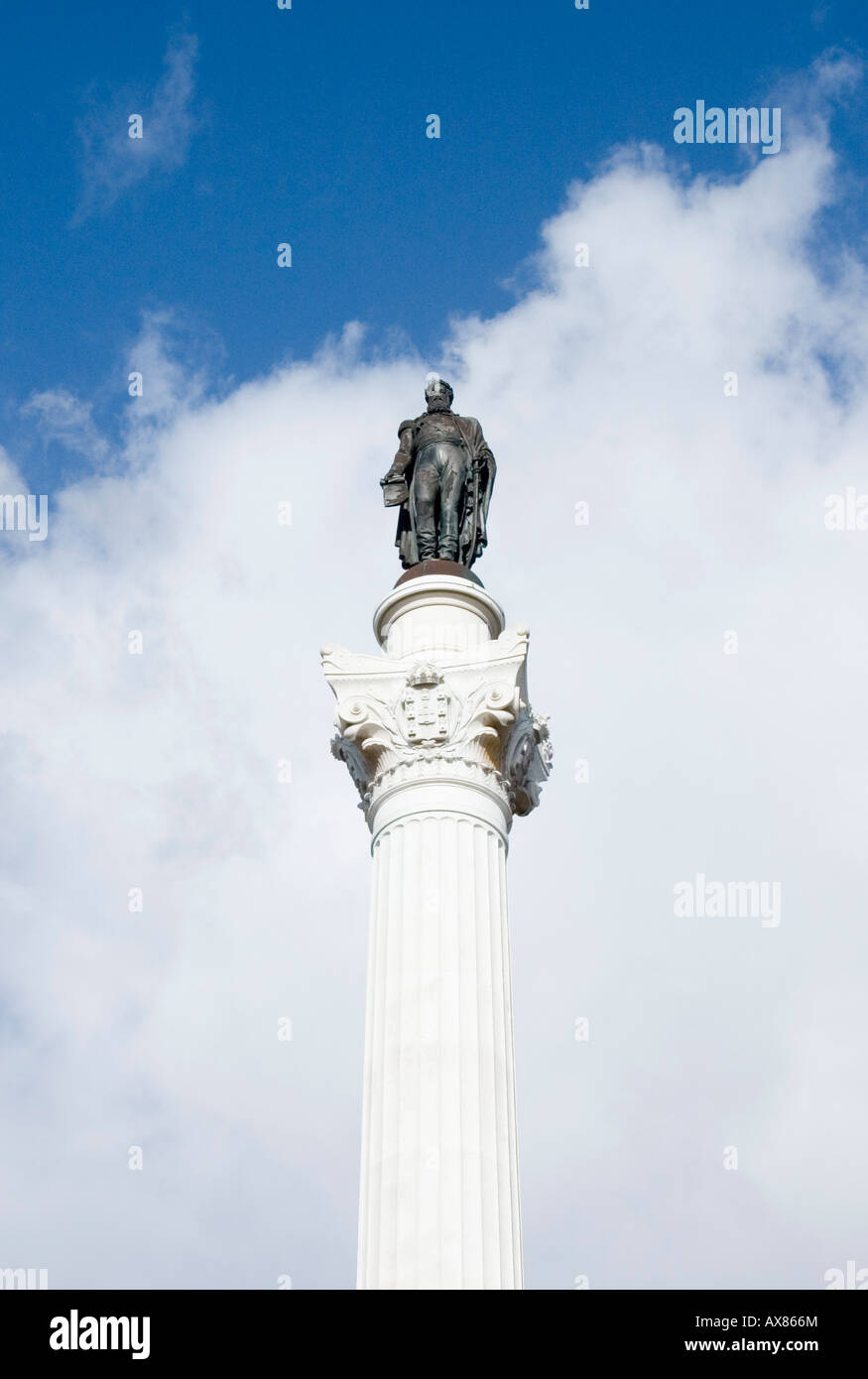 Statue von Dom Pedro IV in Rossio Platz, Lissabon, Portugal Stockfoto