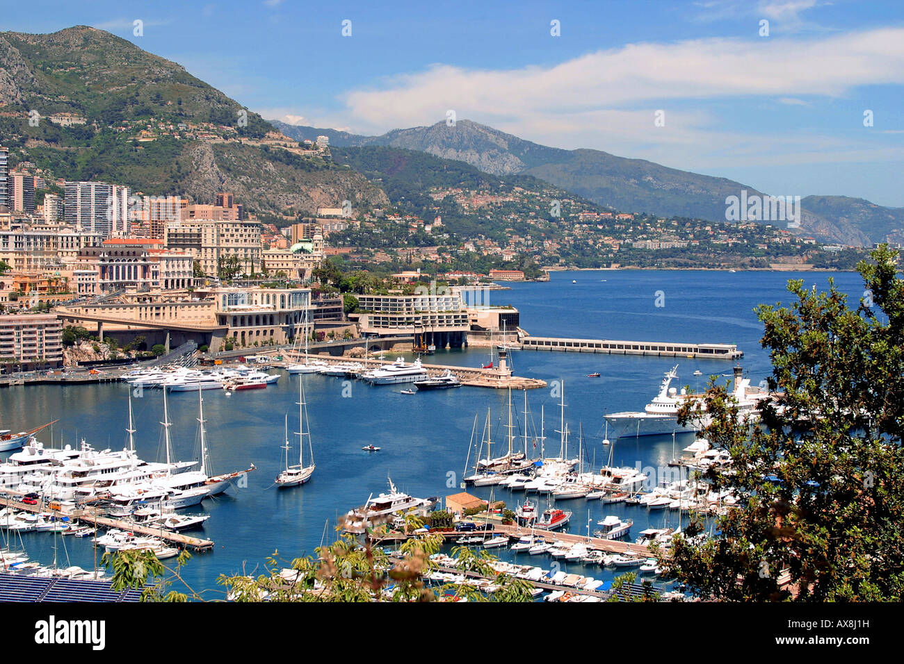 Malerische Aussicht auf Monaco Hafen im Süden von Frankreich. Stockfoto