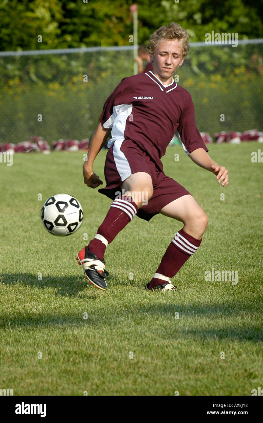 American High School Fußball-Aktion Stockfoto