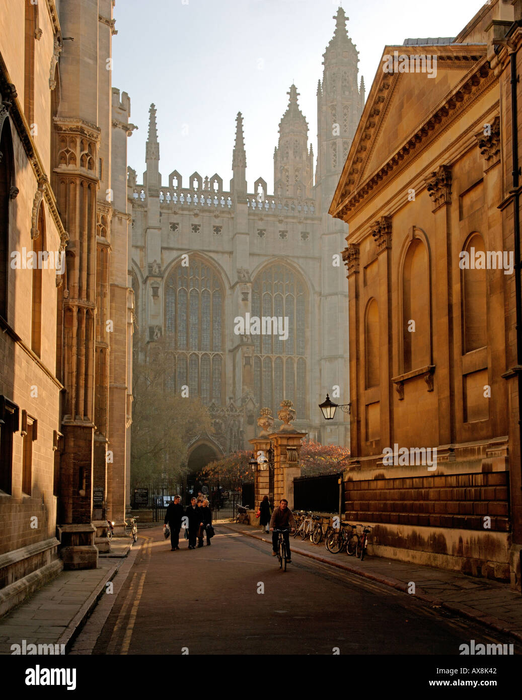 Trinity Lane, was zu Kings College Chapel, Cambridge, England Stockfoto