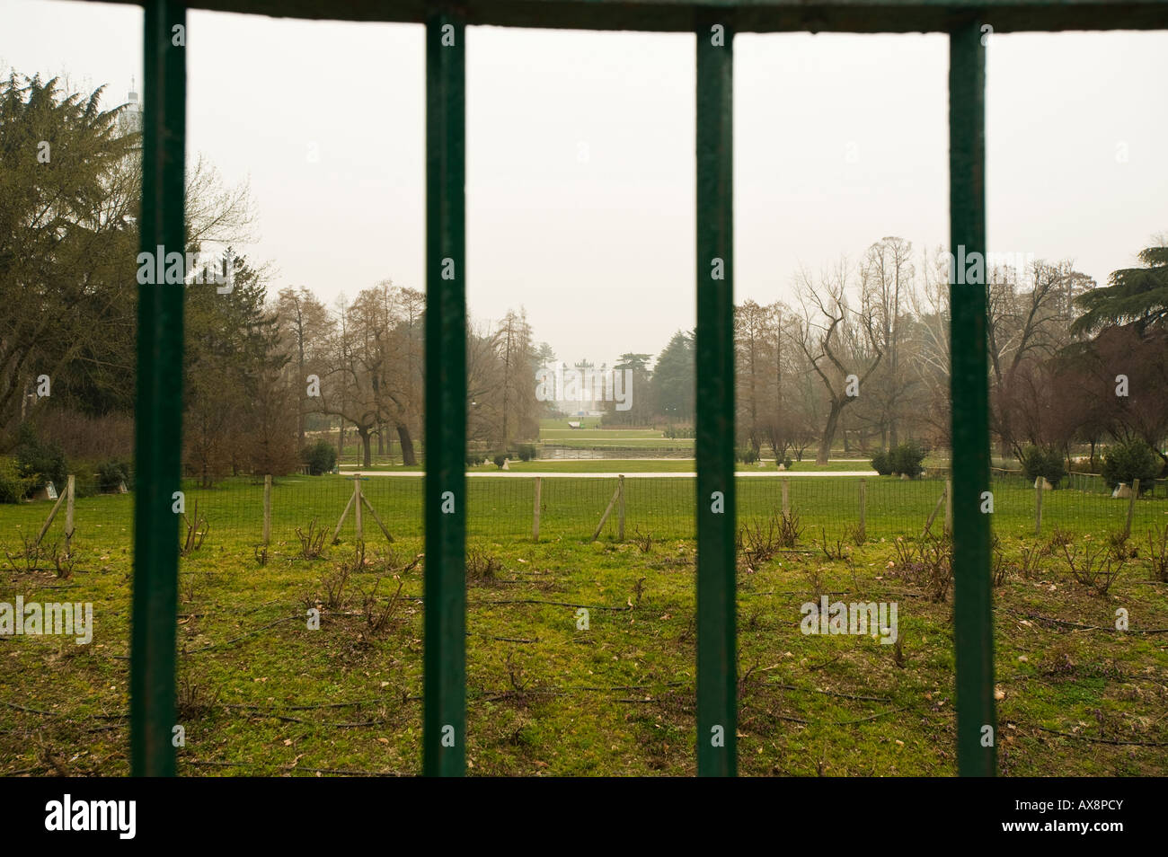 BLICK AUF ARCO DELLA PACE AUS ÜBER PARCO SEMPIONE MAILAND ITALIEN Stockfoto