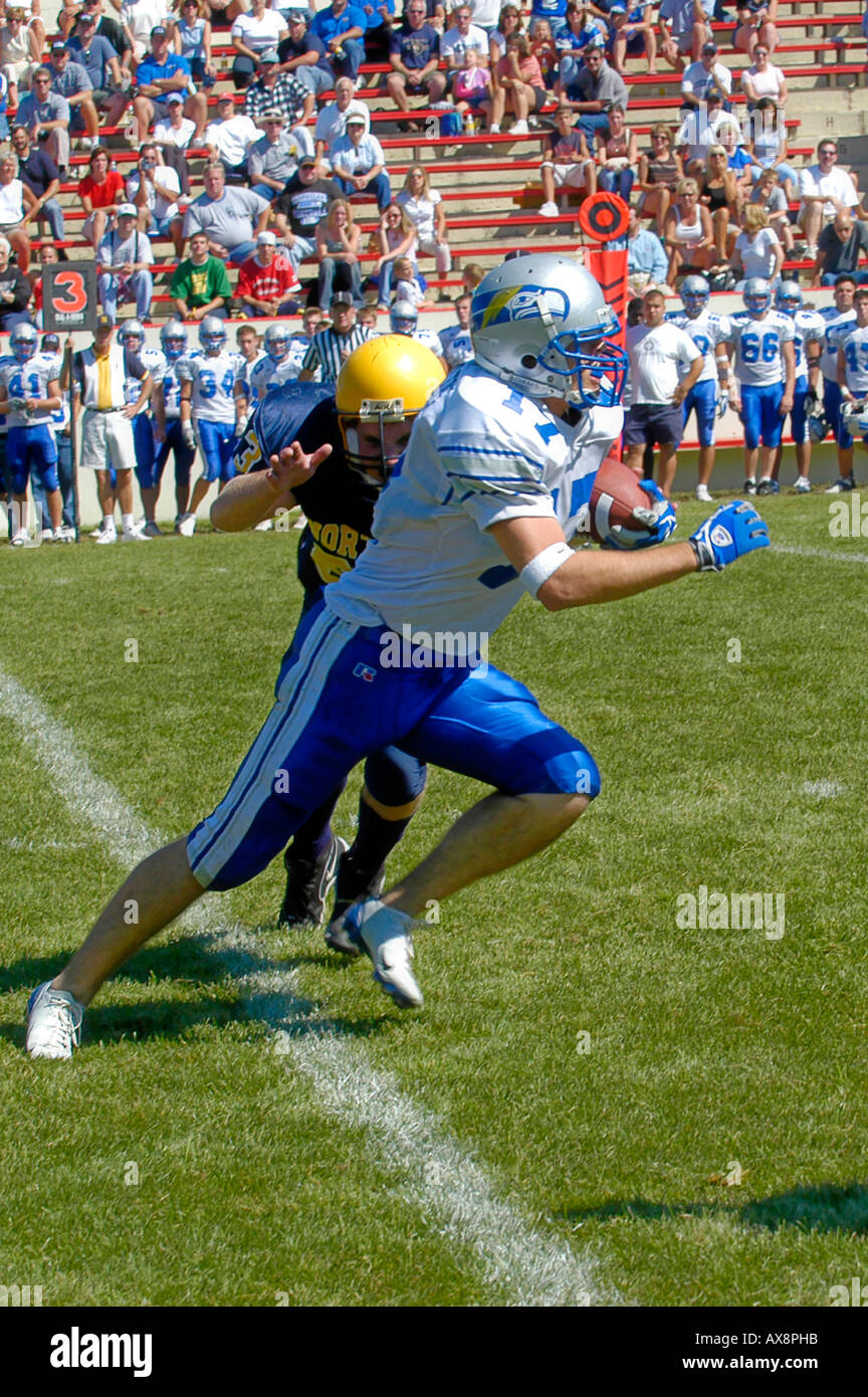 American High School Fußball-Action Stockfoto