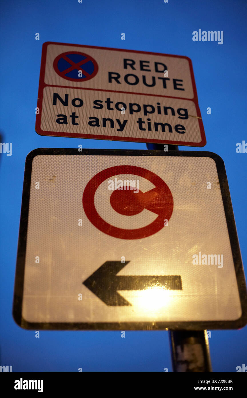 Straßenschild in London Congestion Charge Stockfoto