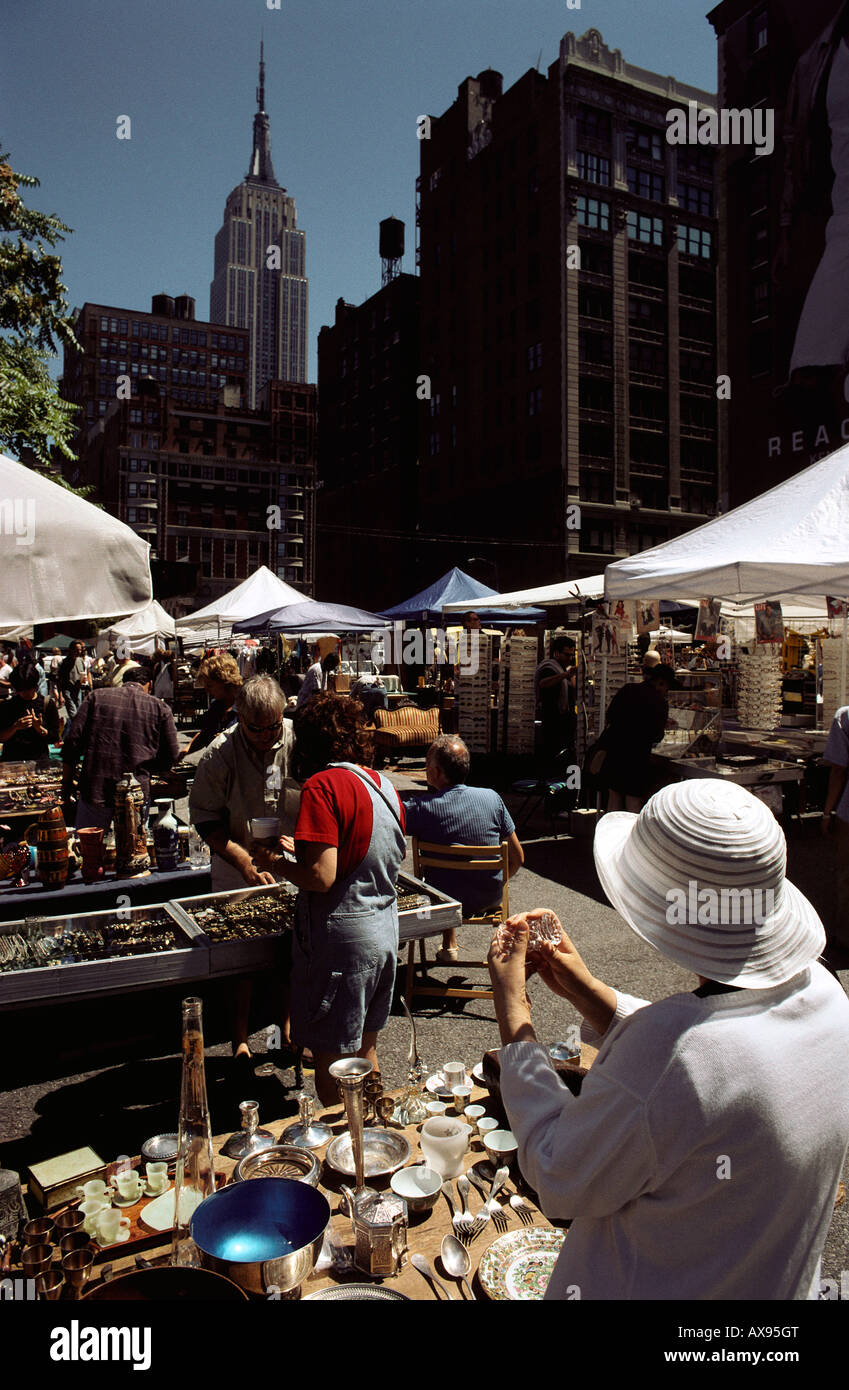 Manhattan New York USA Anhang Antiquitäten Messe und Flohmarkt Stockfoto