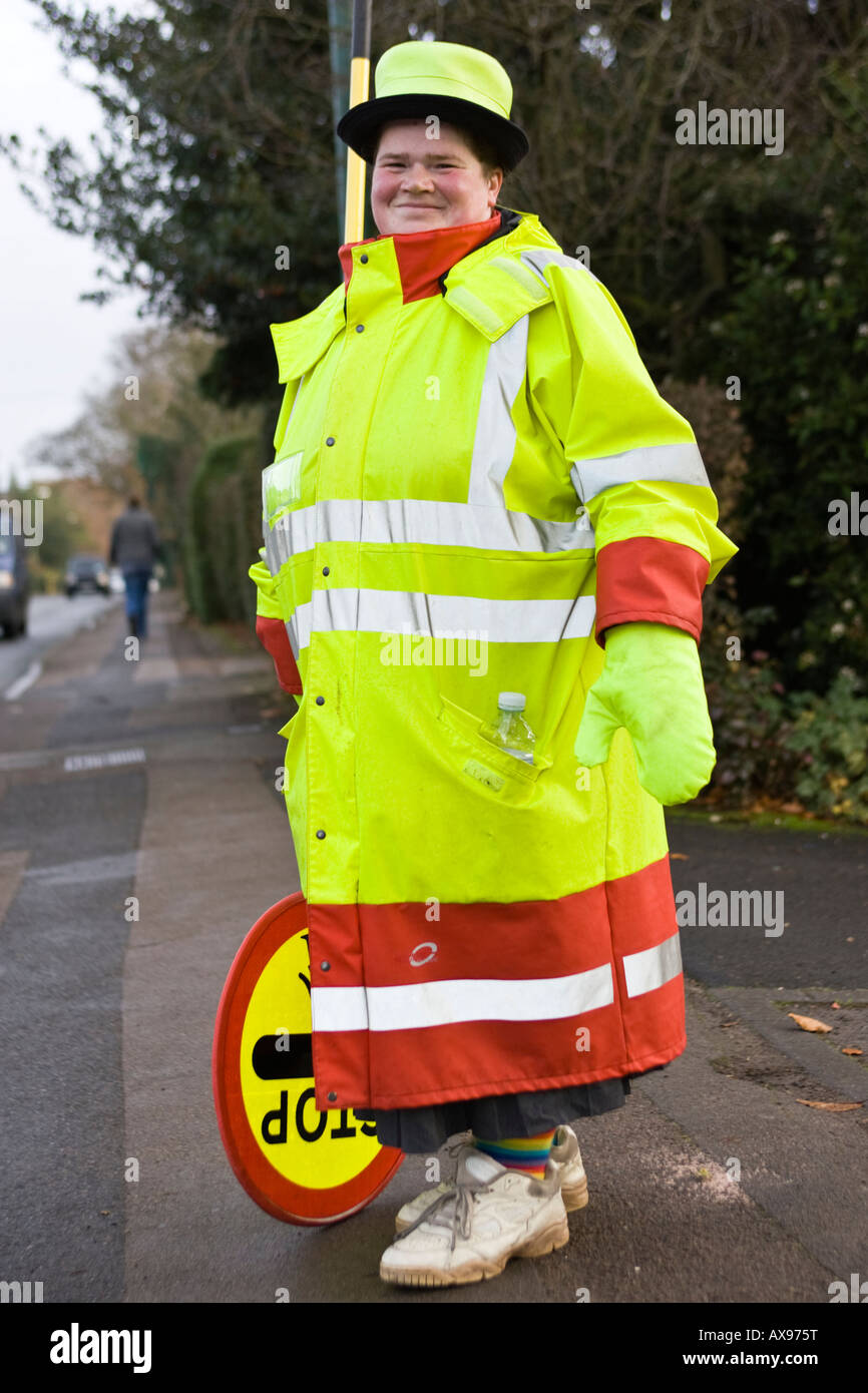 Britische "Lollipop Lady" Stockfoto