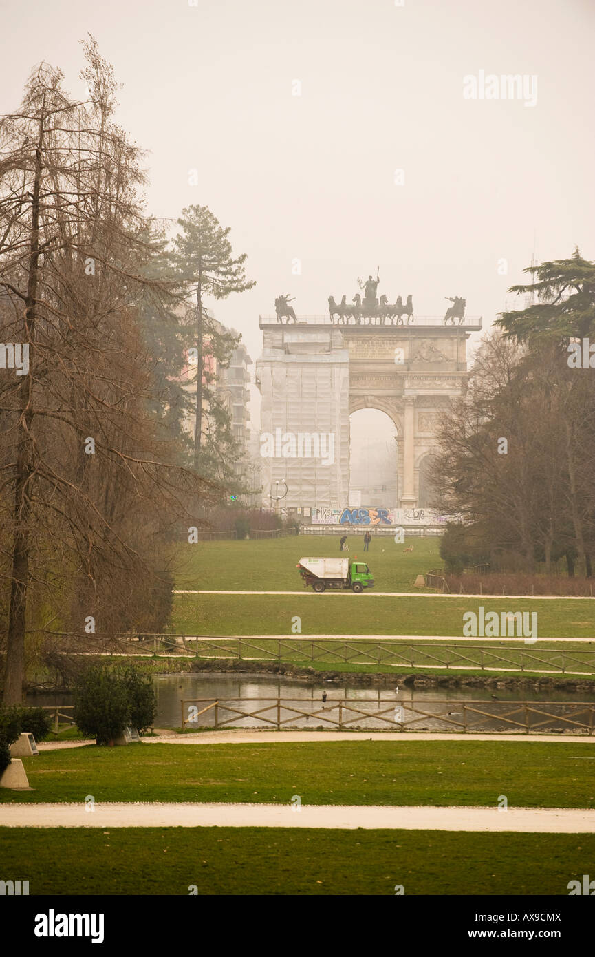 ARCO DELLA PACE UND PARCO SEMPIONE MAILAND ITALIEN Stockfoto