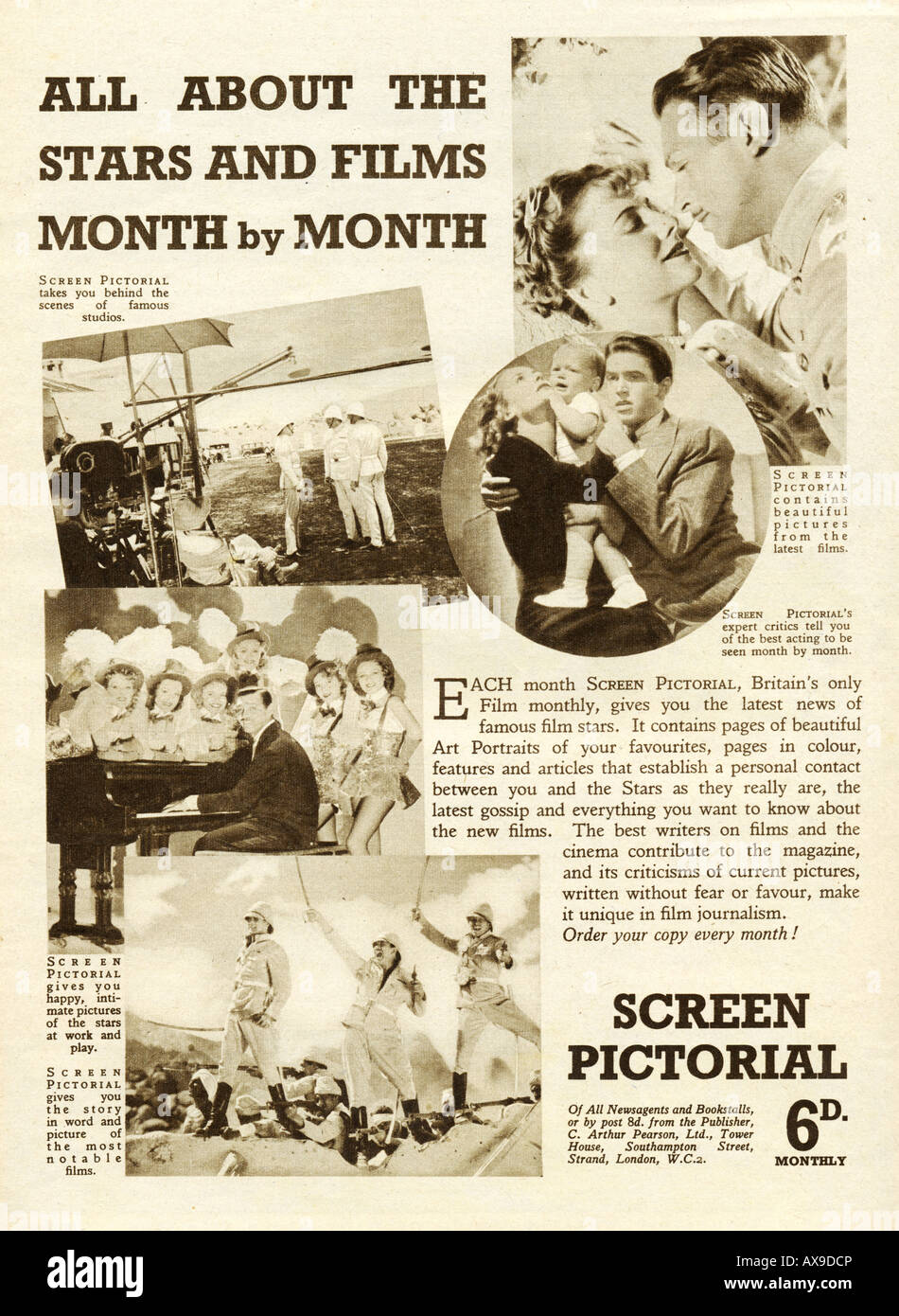 Werbung für Monatszeitschrift Bildschirm bildliche aus Bildschirm bildliche Sommer Jahresbericht 1939 nur zu redaktionellen Zwecken Stockfoto