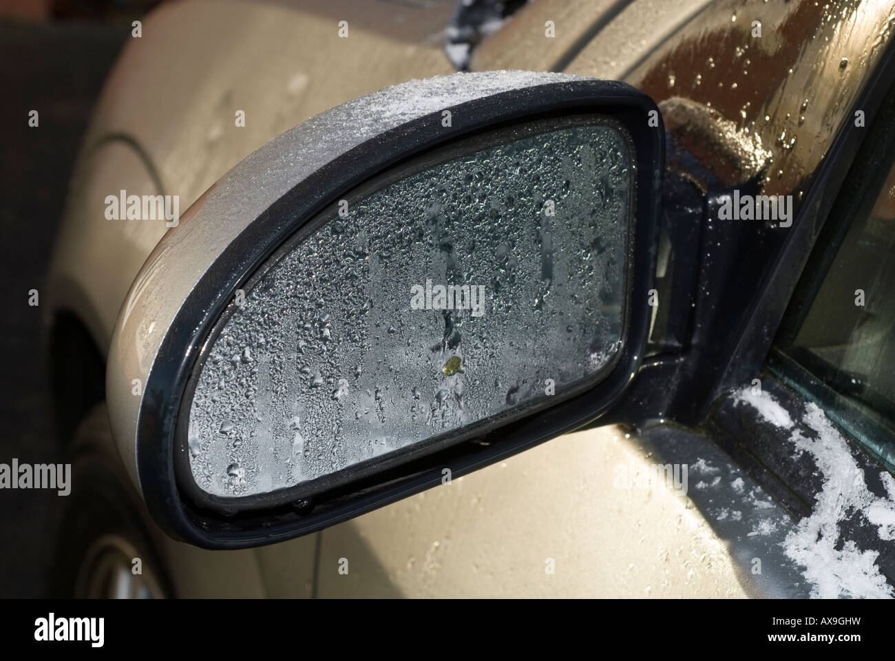 Frost Auto Außenspiegel Stockfoto