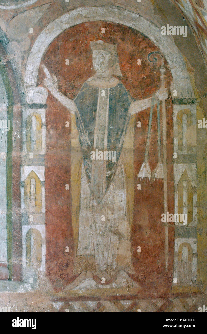 Wandmalereien St Marys normannischen Kirche Kempley Newent Gloucestershire Stockfoto