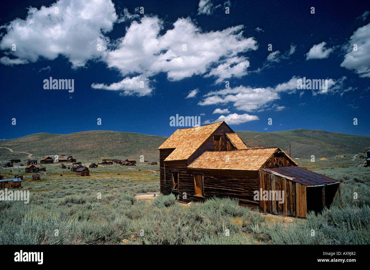 Holzbauten in der Geisterstadt Bodie, Kalifornien USA Stockfoto