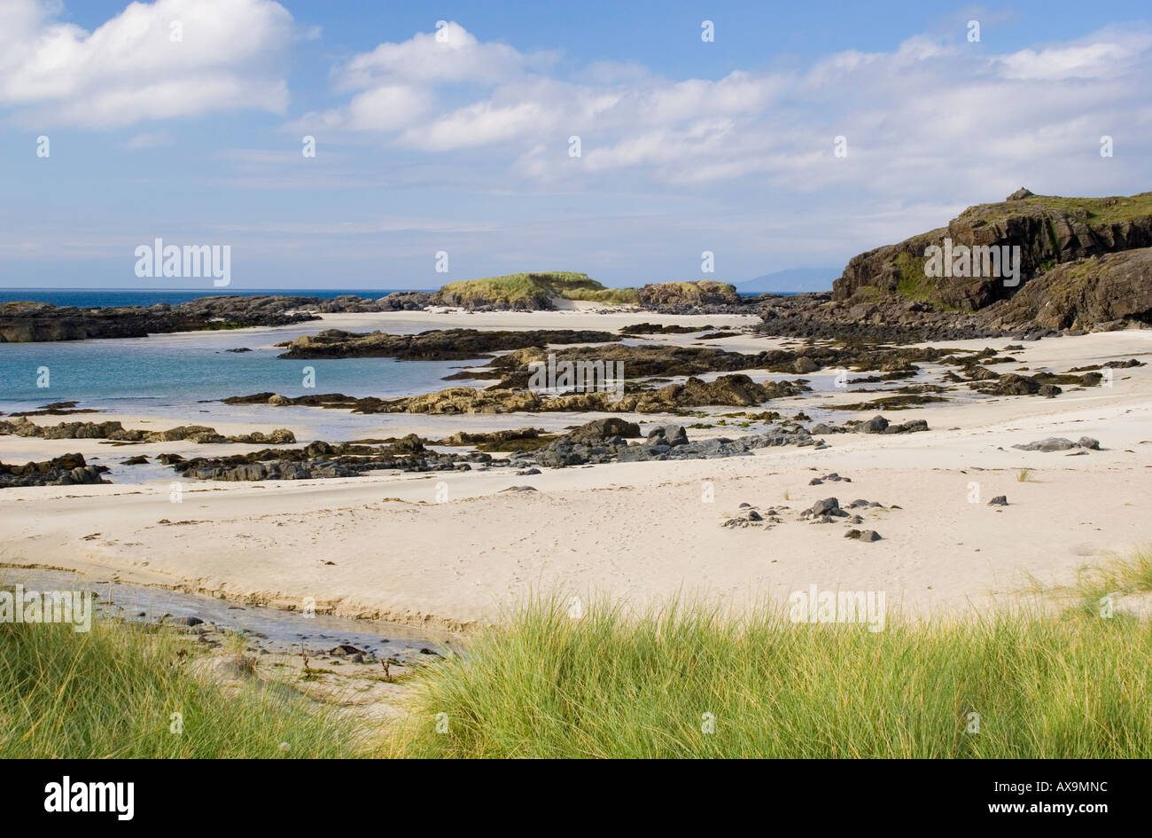 Bucht MacNeil von Ardnamurchan Point Lighthouse, Schottland Stockfoto