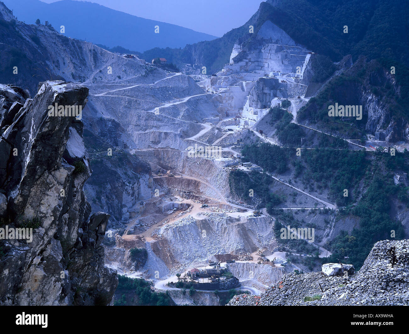 Steinbruch, Alpi Apuane Colonnata, in der Nähe von Carrara Italien