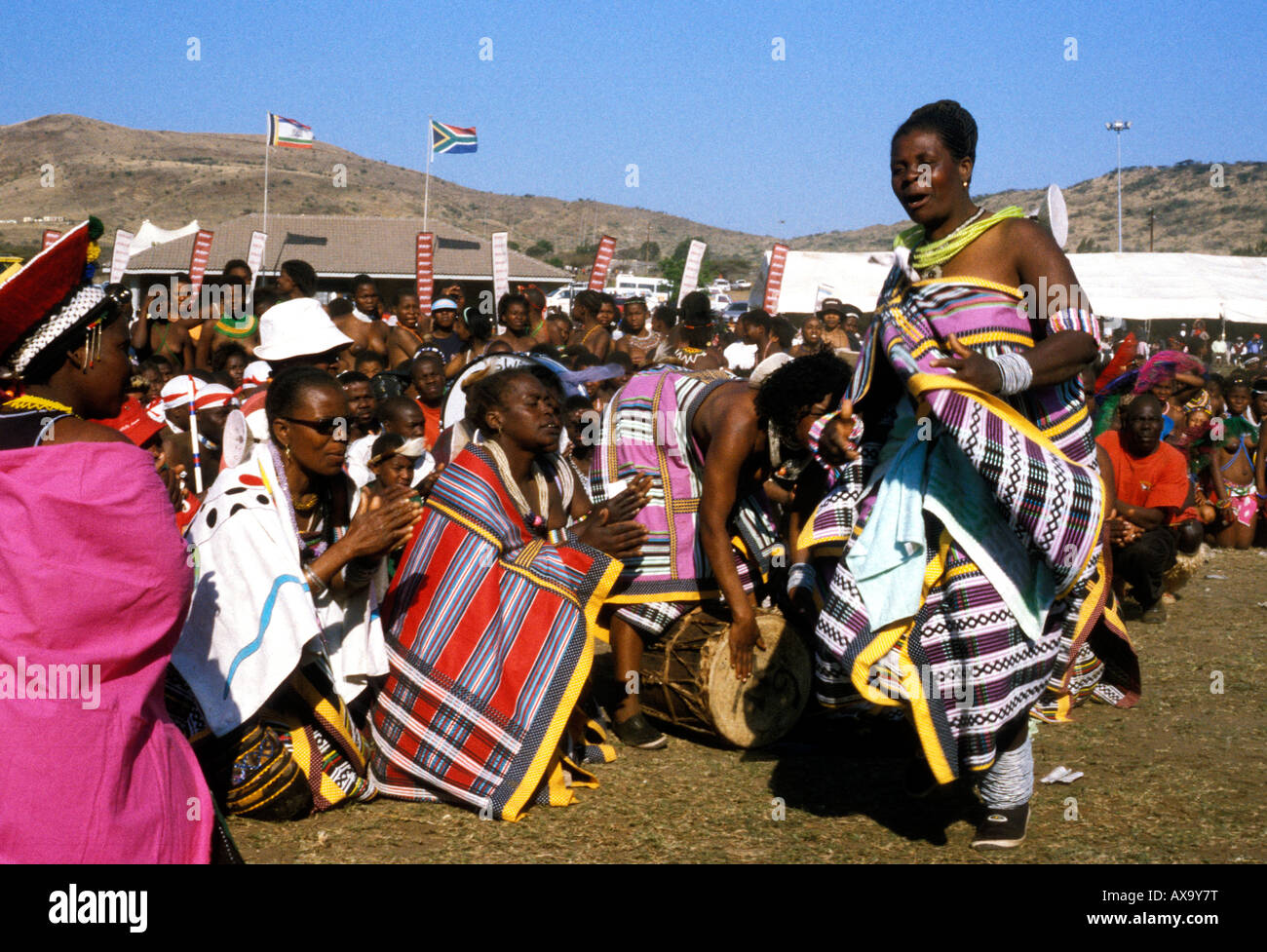 Reed Dance Zeremonie Szene Kwa Zulu natal South Africa Stockfoto