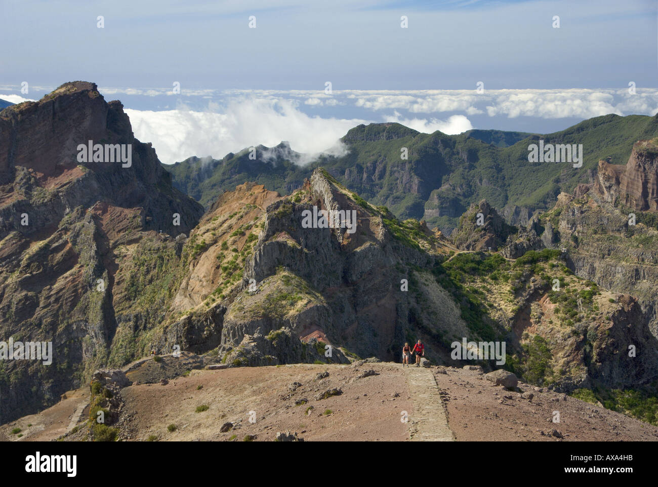 Portugal Madeira Blick vom Pico do Areeiro Stockfoto