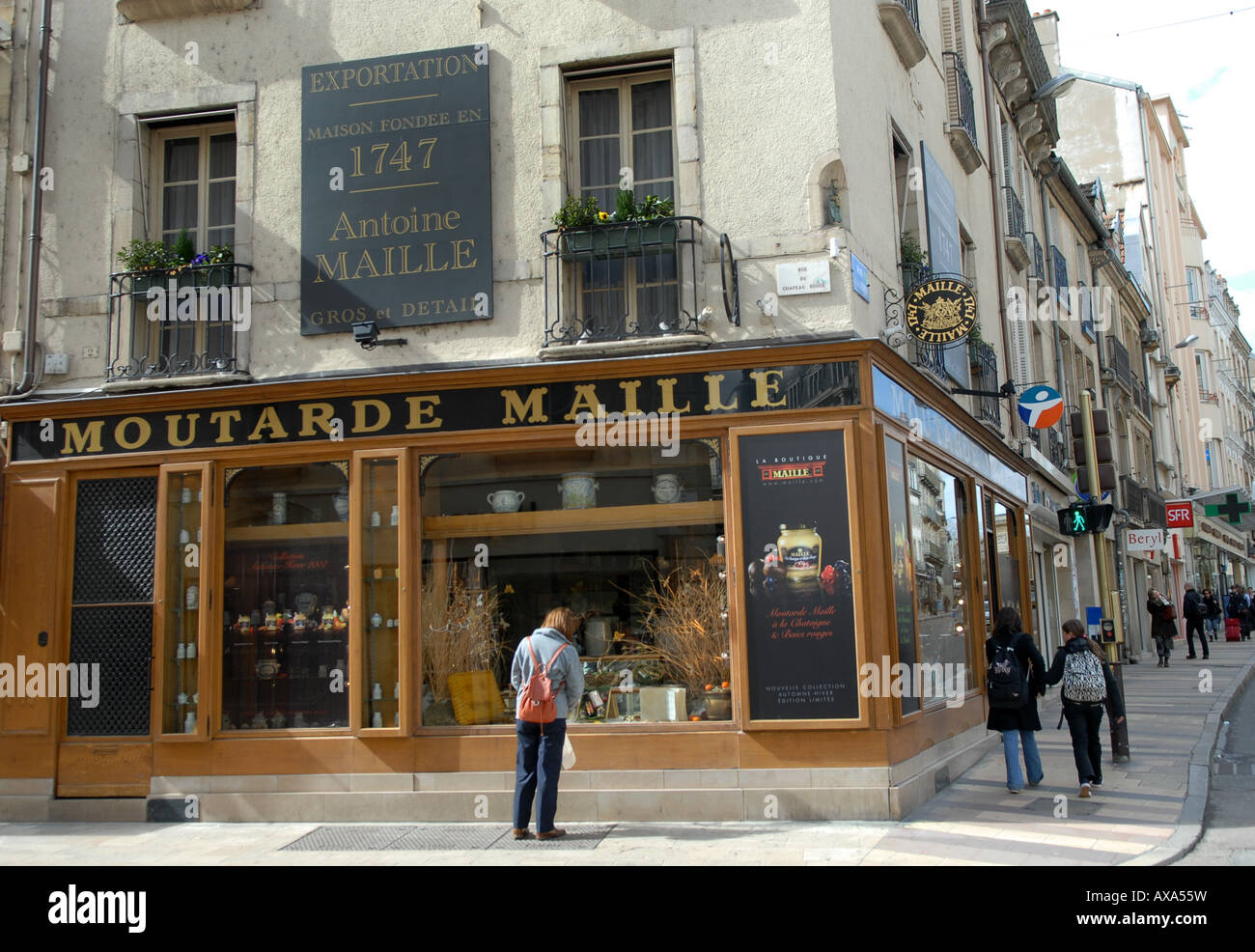 Der Shop Maille Senf Dijon Burgund Frankreich Stockfoto