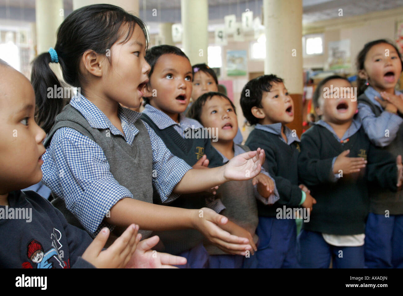 Tibetische Kinder in Indien im Exil Stockfoto