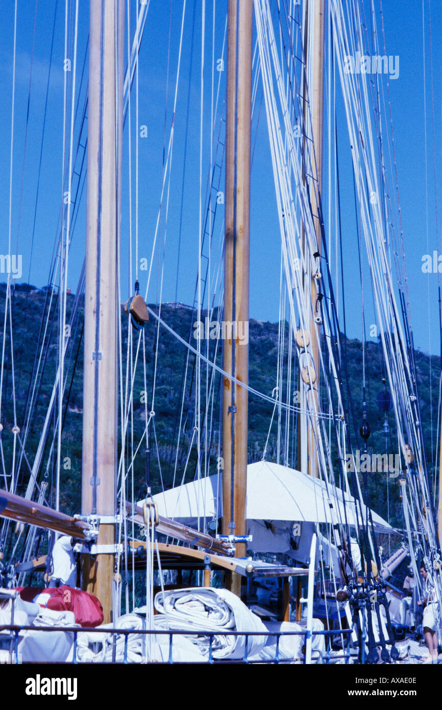 Antigua, Englisch Hafen, Boote im Hafen von Englisch Stockfoto