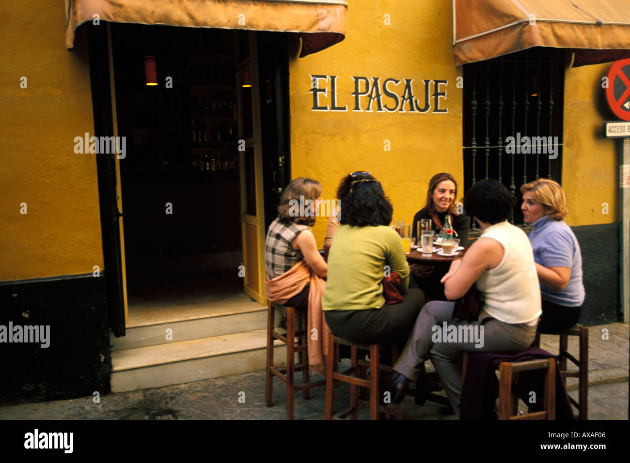 Spanien, Sevilla, Cafe Stockfoto