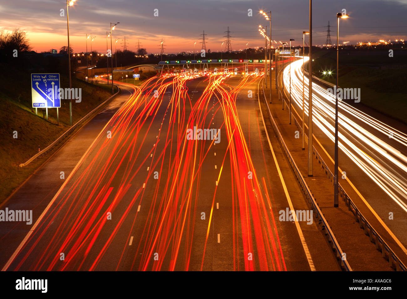 M6 Toll Plaza in der Nähe von Bahnhof West Midlands England Stockfoto