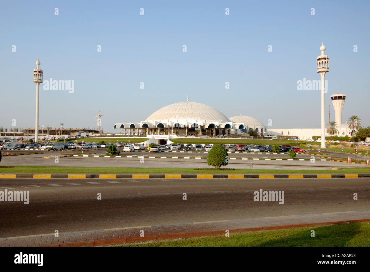 Sharjah Flughafen-terminal-Gebäude in den Vereinigten Arabischen Emiraten. Stockfoto