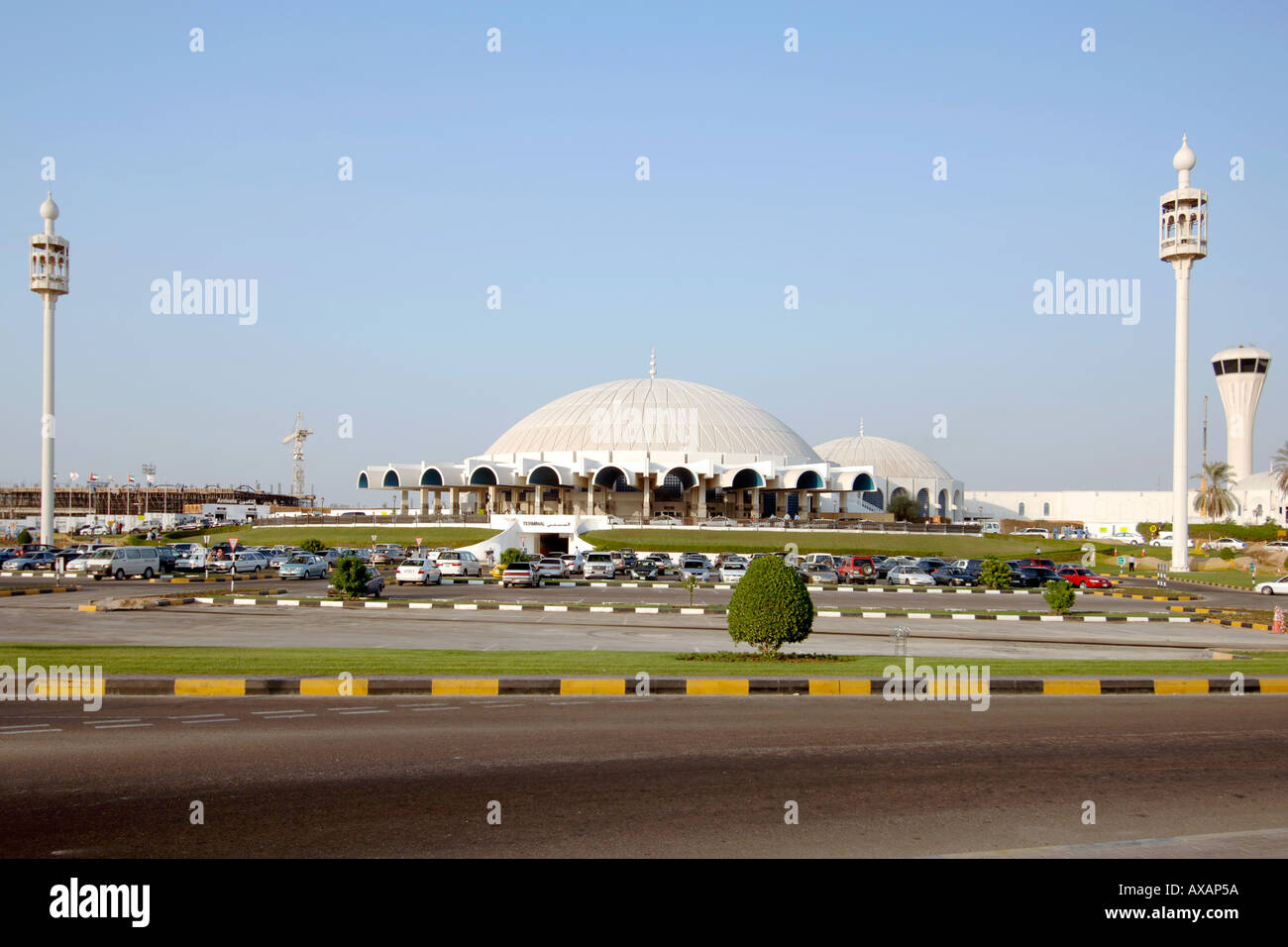 Sharjah Flughafen-terminal-Gebäude in den Vereinigten Arabischen Emiraten. Stockfoto
