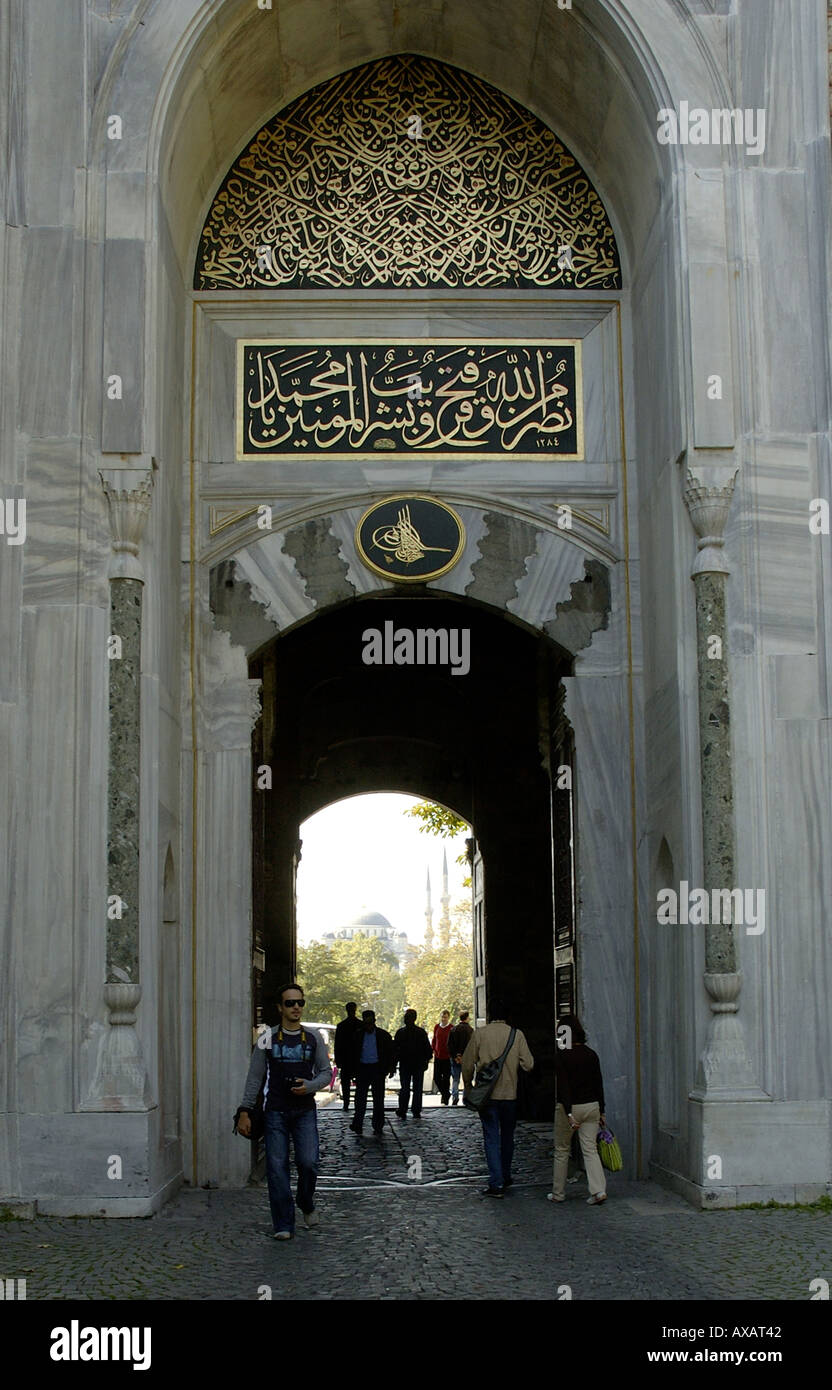 NMB74346 Topkapi Palast Eingang Tor Nummer eins Istanbul Türkei Stockfoto