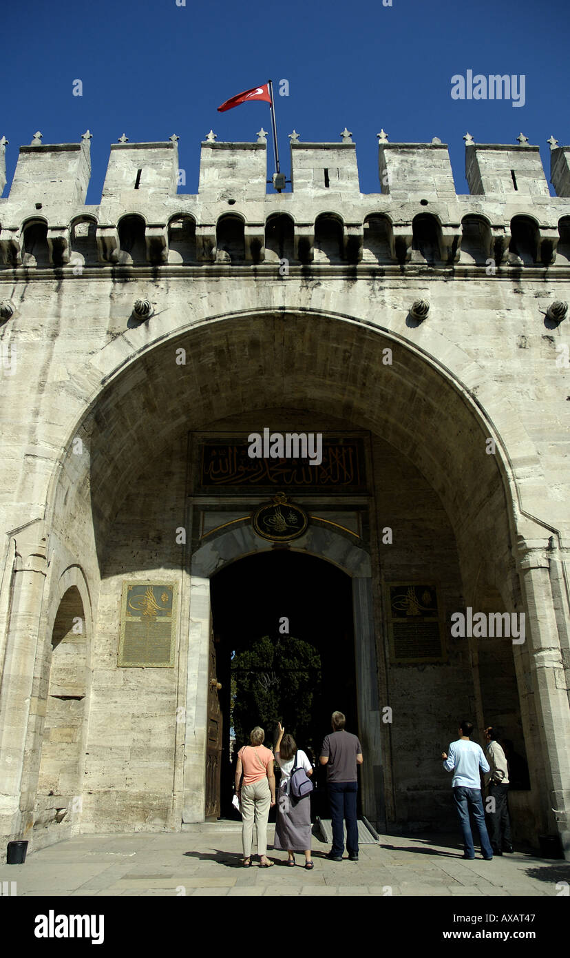 NMB74347 Topkapi Palast Eingang Tor Nummer zwei-Istanbul-Türkei Stockfoto