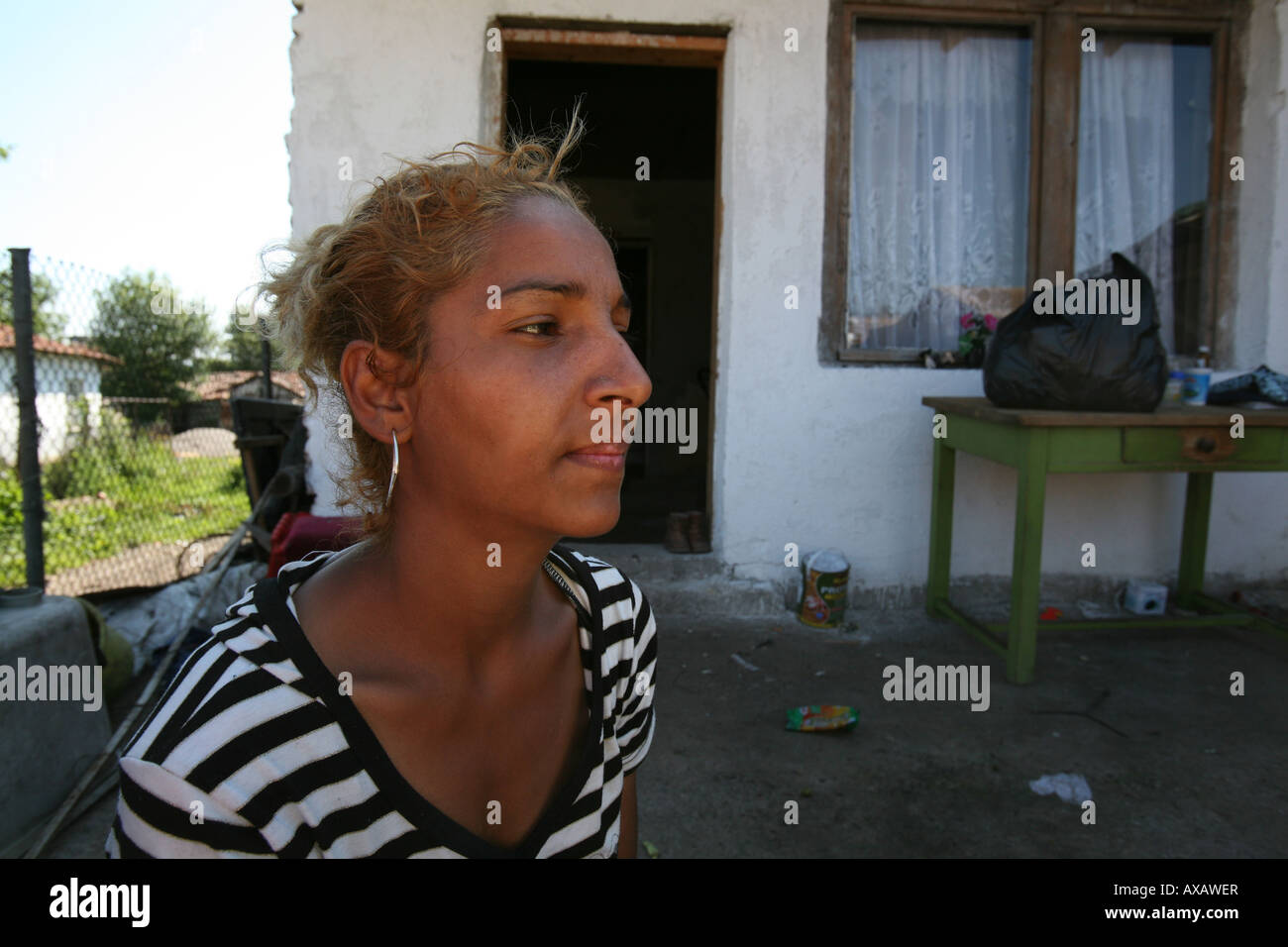 2 Millionen Roma leben in Bulgarien 10 der Bevölkerung ist. Zigeuner oder Roma diskriminiert werden durch einheimische Bulgaren Stockfoto