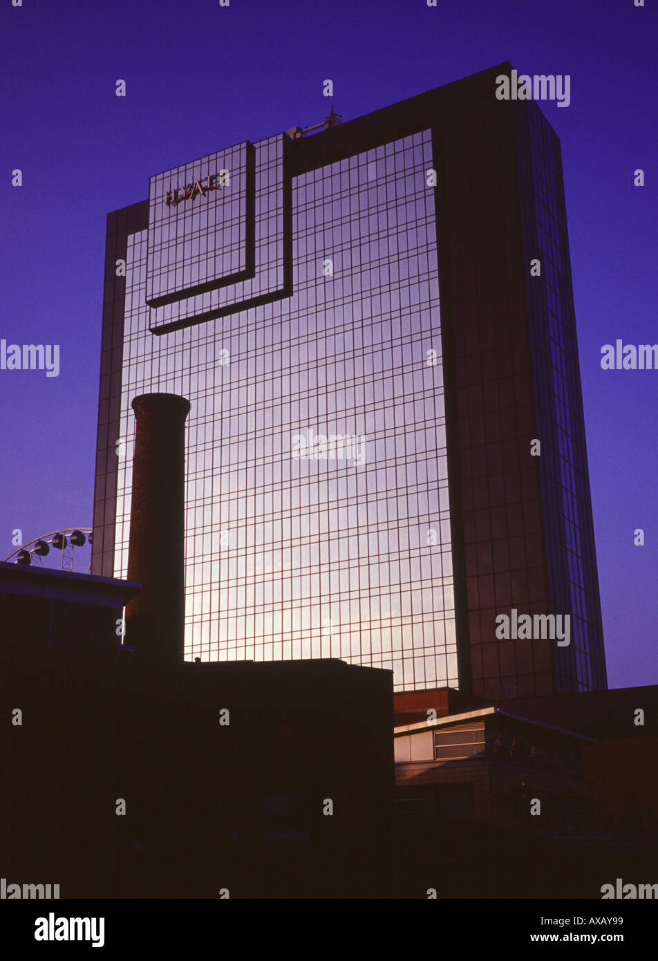Das Hyatt Regency Hotel von Gas-Straße-Kanal-Becken, Birmingham, West Midlands, England, UK Stockfoto