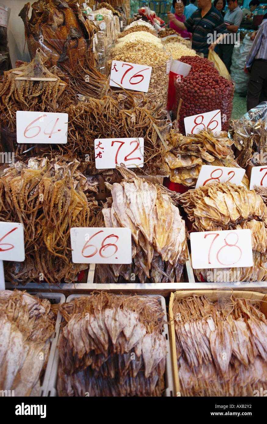 Markt, chinesische Inhaltstoffe & Kräuter, Sheung Wan, Hong Kong China Stockfoto