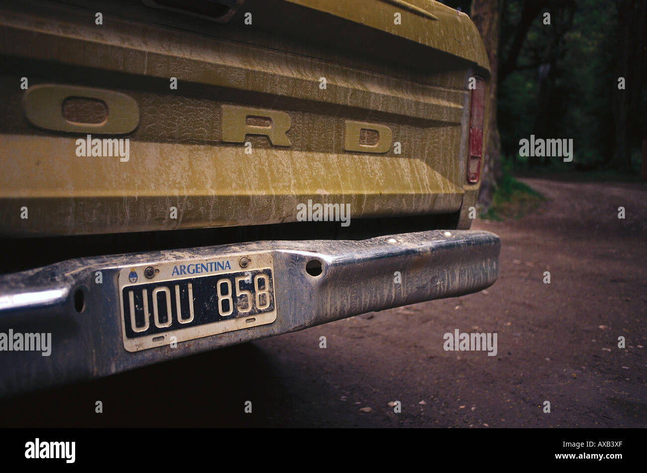 Blick auf Nummernschild am Heck eines Autos, Argentinien Stockfoto