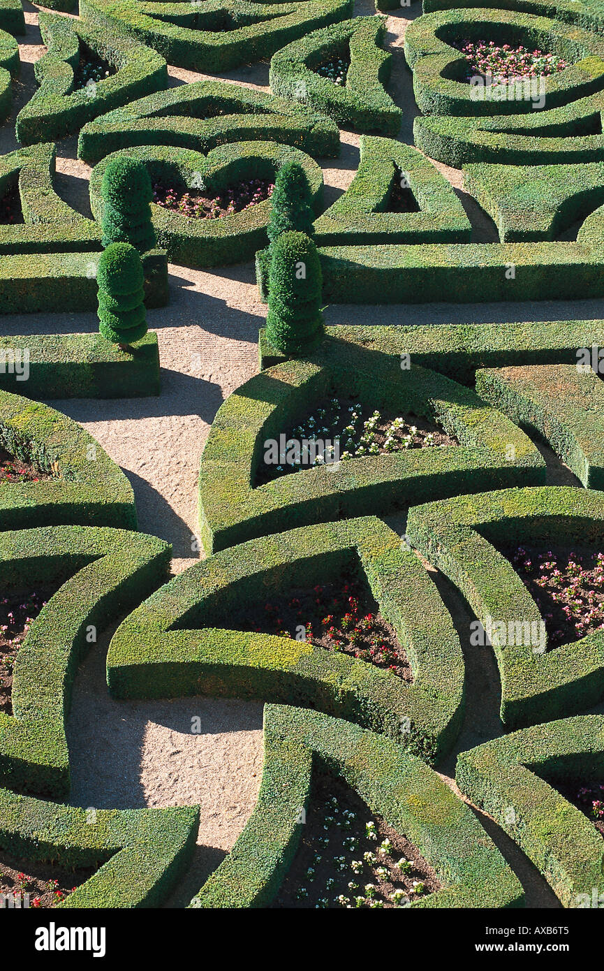 Gärten der Liebe, Villandry Schloss, Schloss Villandry, Loire, Loire-Tal, Val de Loire, Frankreich Stockfoto