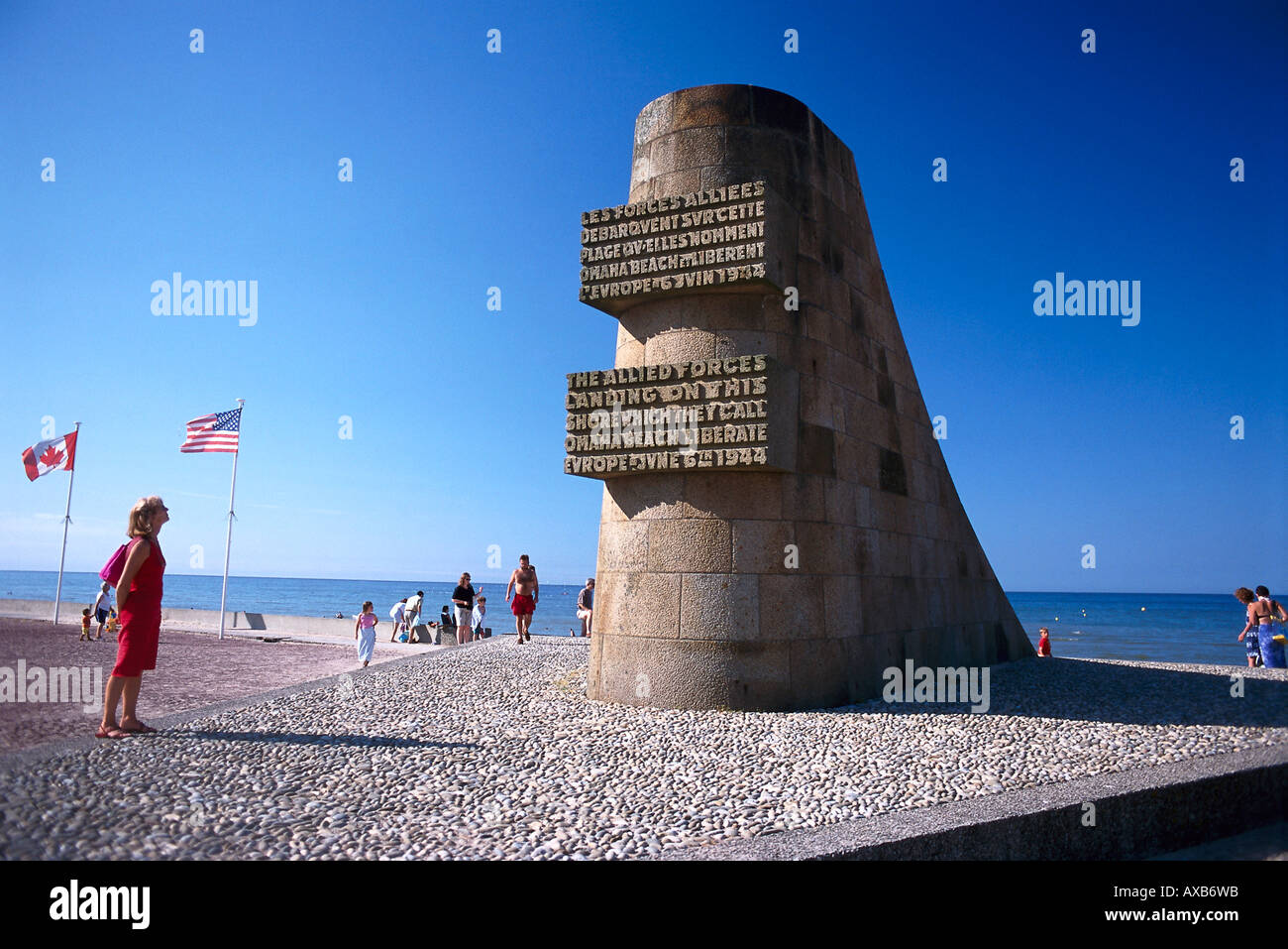 Omaha Beach-Denkmal, Normandie Frankreich Stockfoto