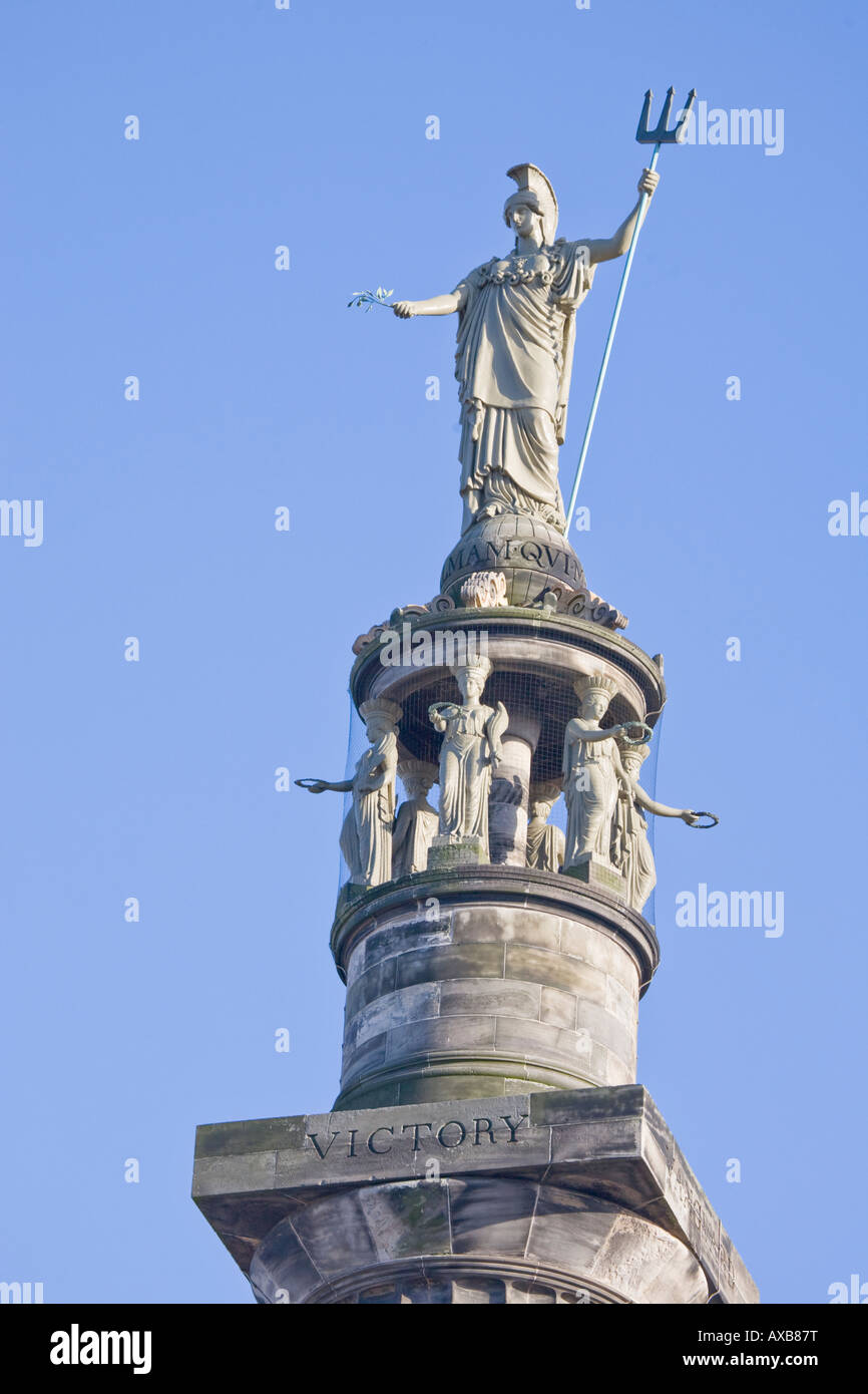 Statue von Brittania auf das Denkmal für Admiral Lord Nelson in Great Yarmouth Norfolk England UK Stockfoto